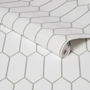 Threshold - Hexagon Tile Peel & Stick Wallpaper White - Thresh White